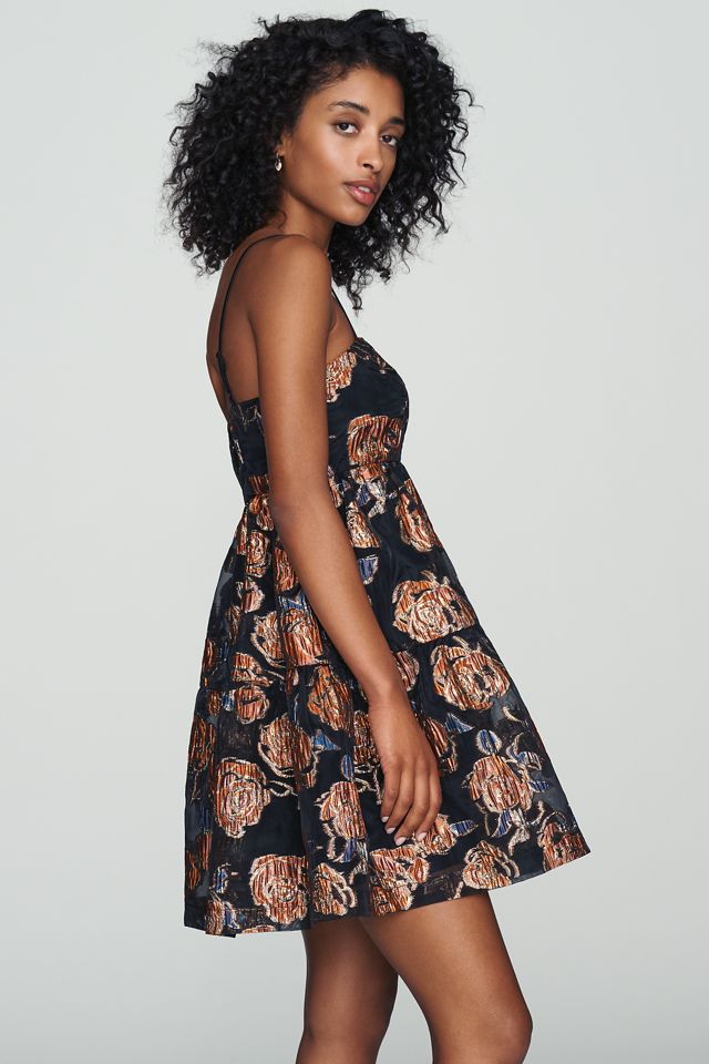 Endless Rose Metallic Jacquard Shift Dress #1