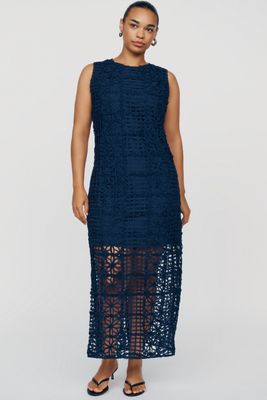 English Factory Eyelet Lace Midi Dress