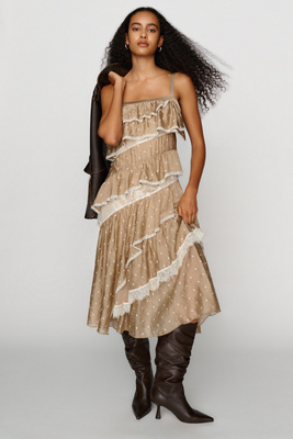 Endless Rose Layered Ruffle Midi Dress In Multi