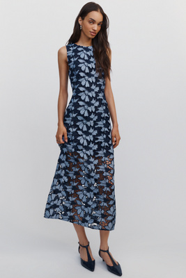 English Factory Floral Embroidered Midi Dress by Anthropologie