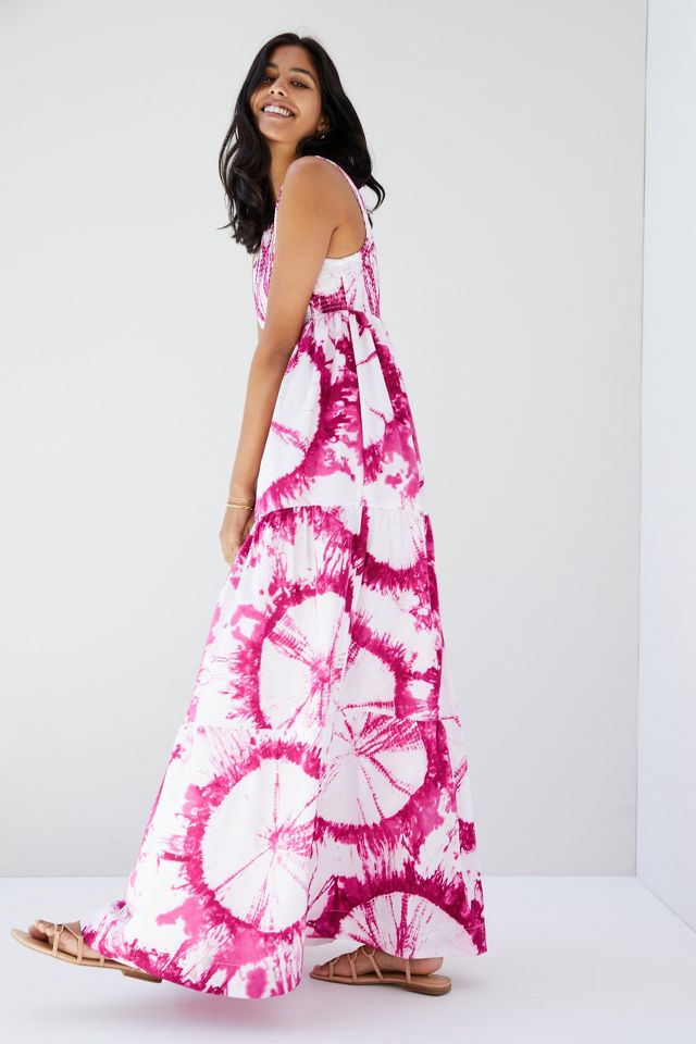 Pink tie dye outlet maxi dress