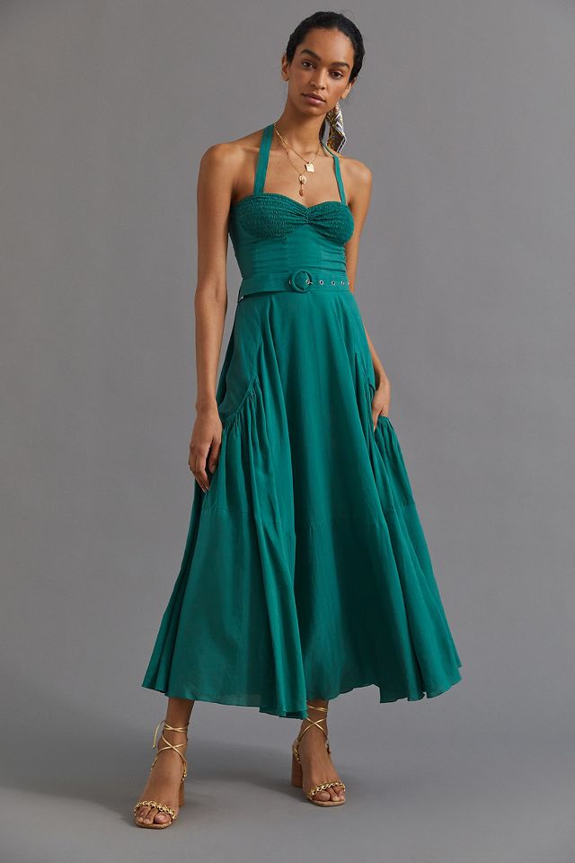 Anthropologie green outlet dress