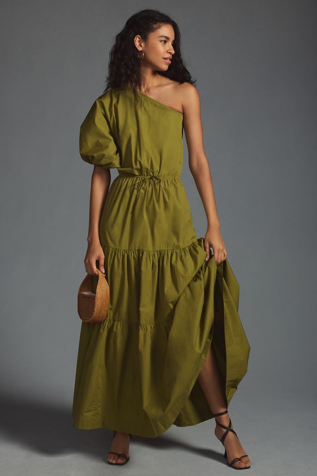 S/W/F Tiered One-Shoulder Dress | Anthropologie