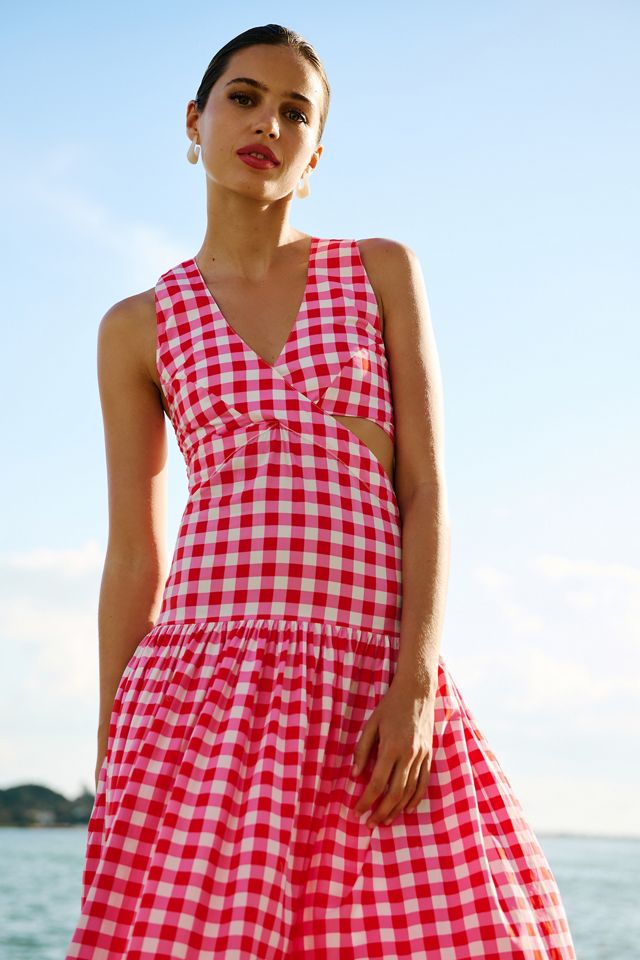 S/W/F Cross-Cut V-Neck Drop-Waist Maxi Dress #2