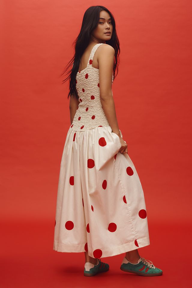 S/W/F Sleeveless Mottled Drop-Waist Midi Dress #3