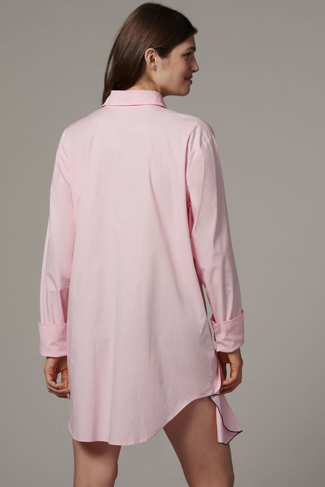 S/W/F Long-Sleeve Ruffled Mini Shirt Dress #2