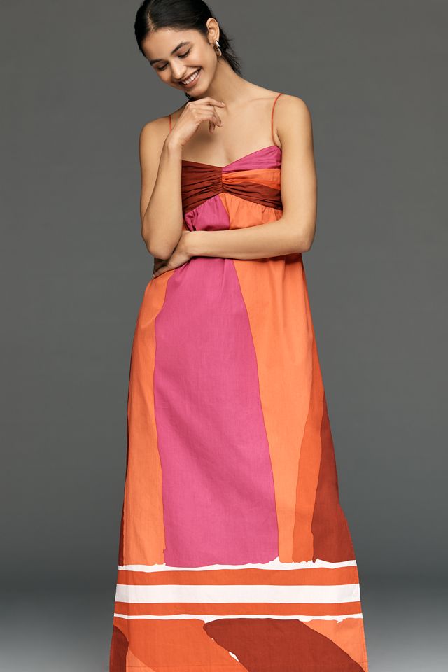 S/W/F Babydoll Cotton Maxi Dress | Anthropologie