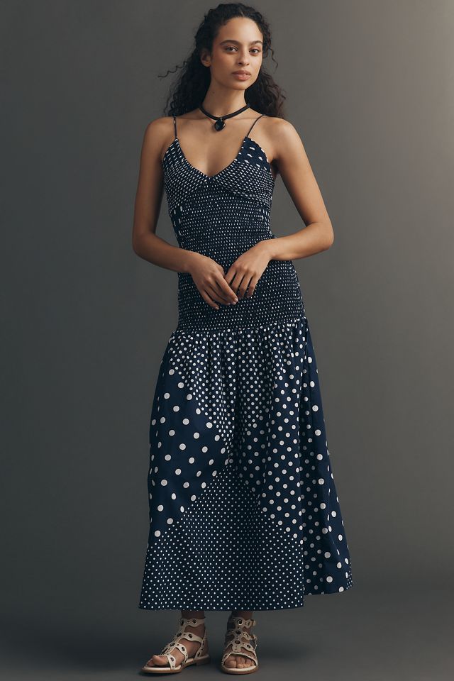 S/W/F Drop-Waist Patchwork Cotton Maxi Dress