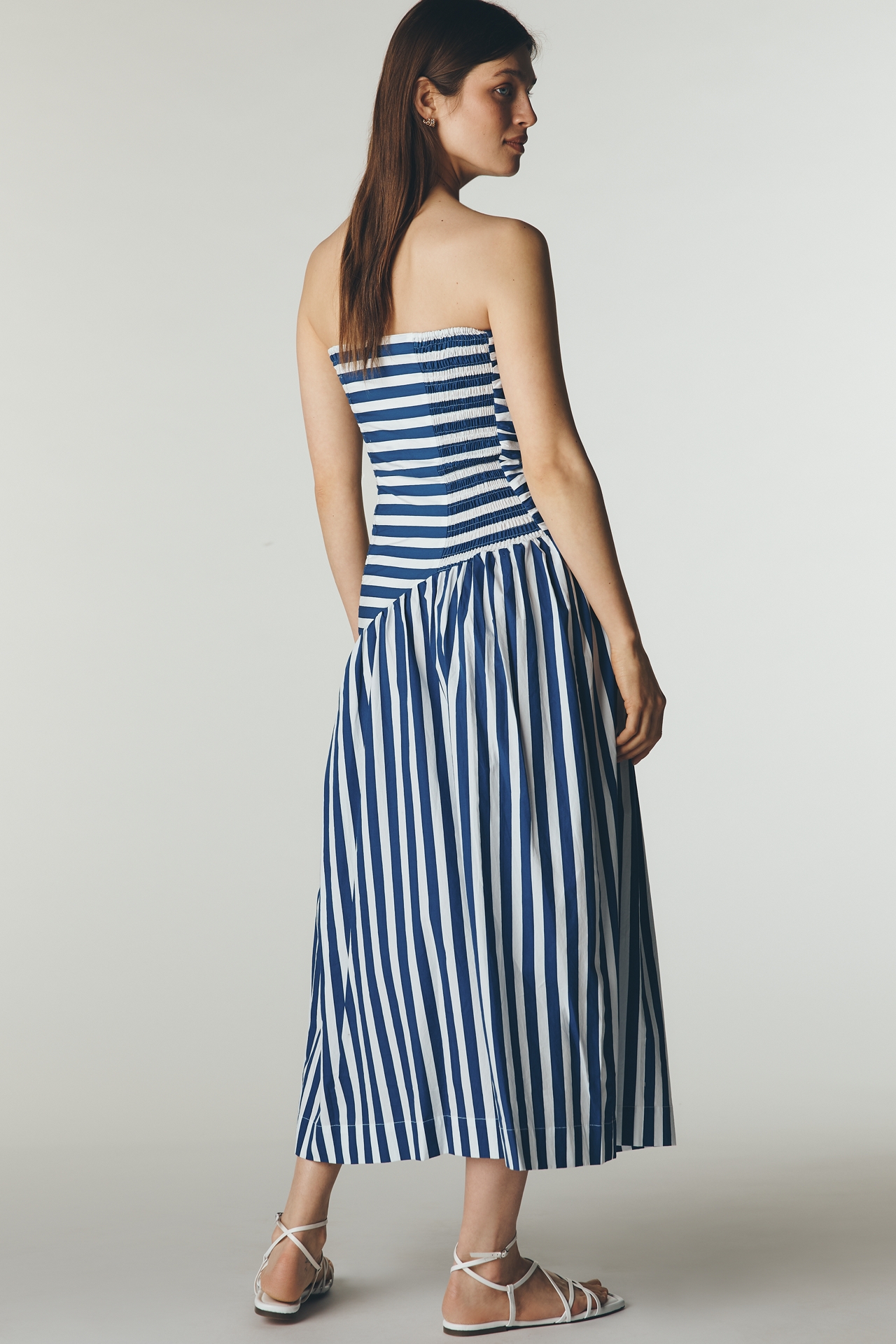 S/W/F Petite 100% Cotton Strapless Midi Dress