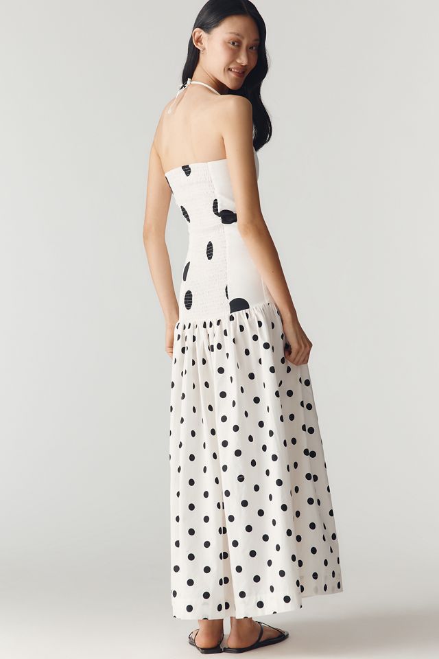 S/W/F Dotted Halter Maxi Dress | Anthropologie