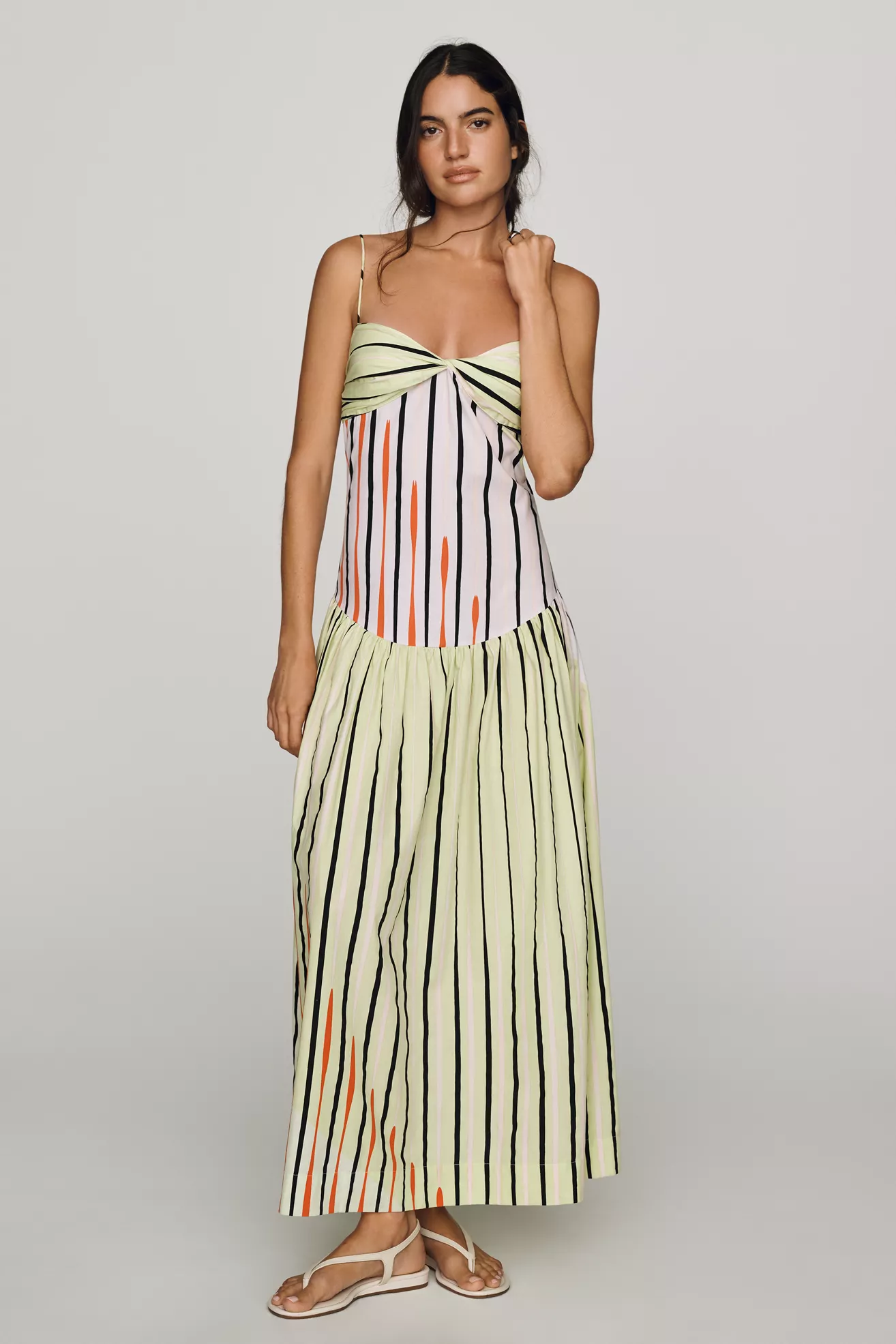 S/W/F Strapless Drop Waist Maxi Dress