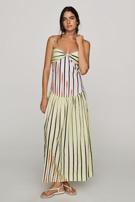 S/W/F Strapless Drop Waist Maxi Dress