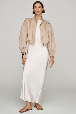 S/w/f Asymmetric Maxi Slip Dress In White