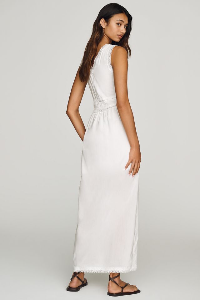 S/W/F Plunge Lace Pinafore Maxi Dress | Anthropologie