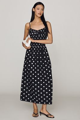 S/W/F 100% Cotton Smocked Bustier Maxi Dress