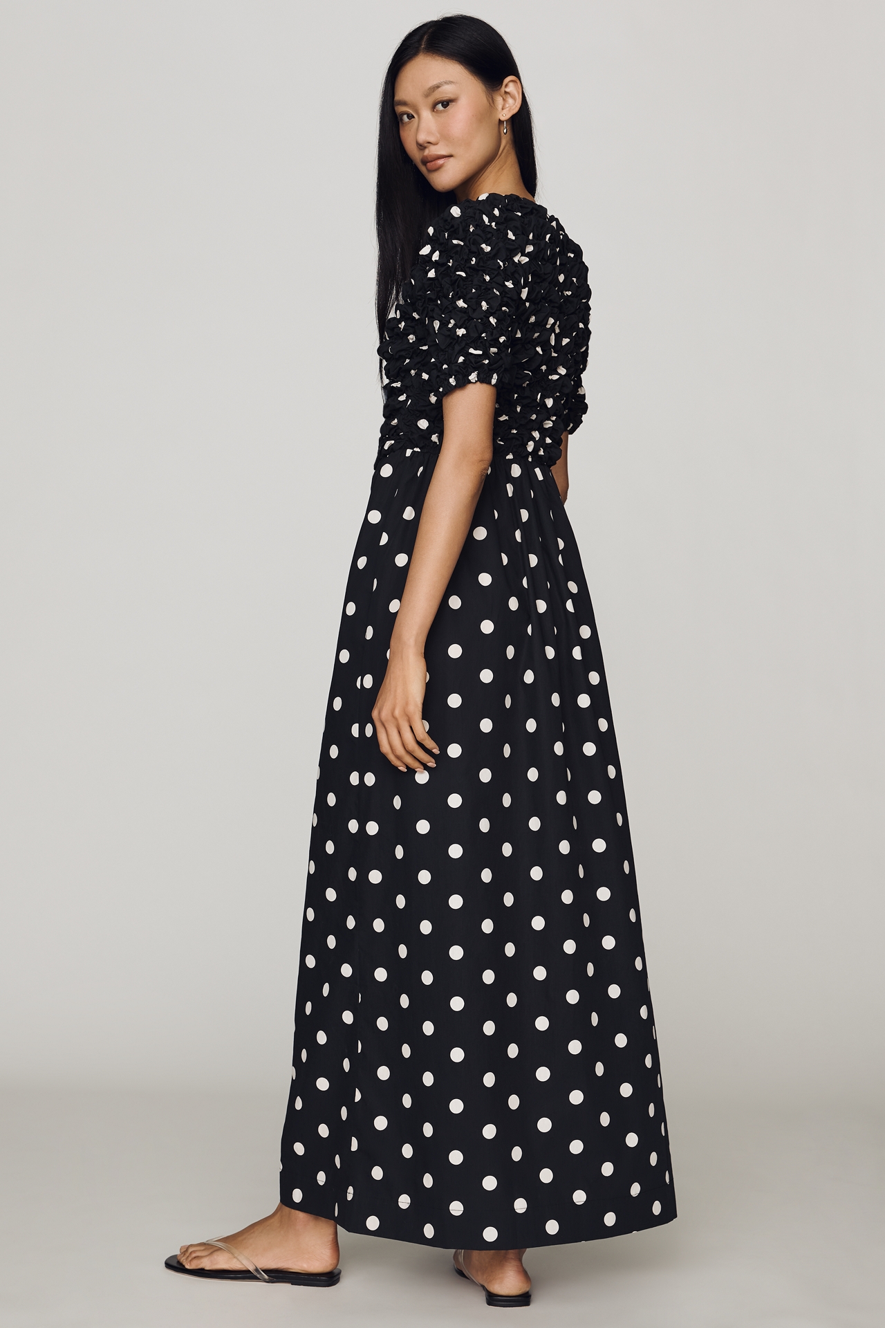 S/W/F 100% Cotton Textured Maxi Dress
