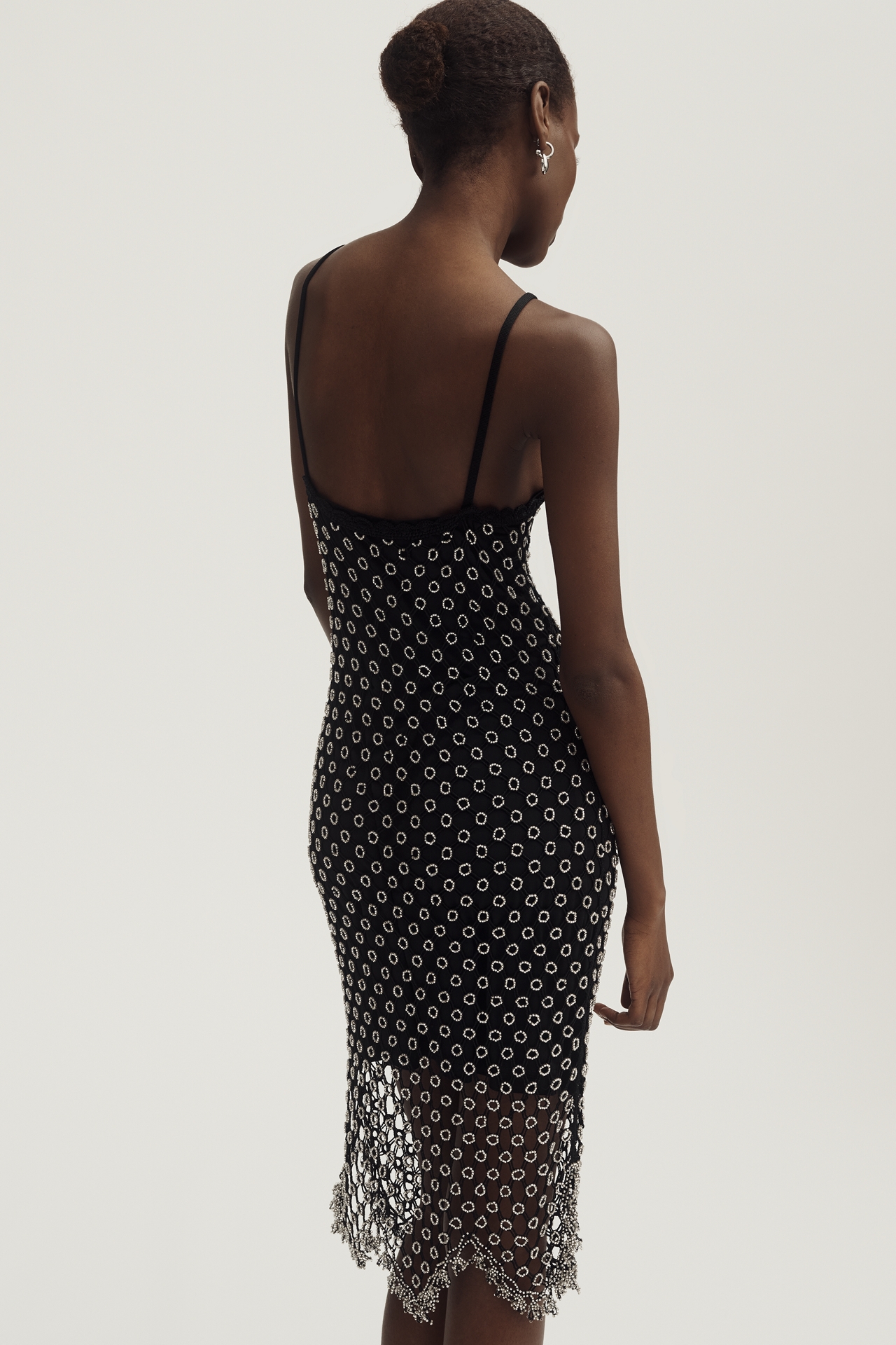 MISHA V-Neck Beaded Mini Dress