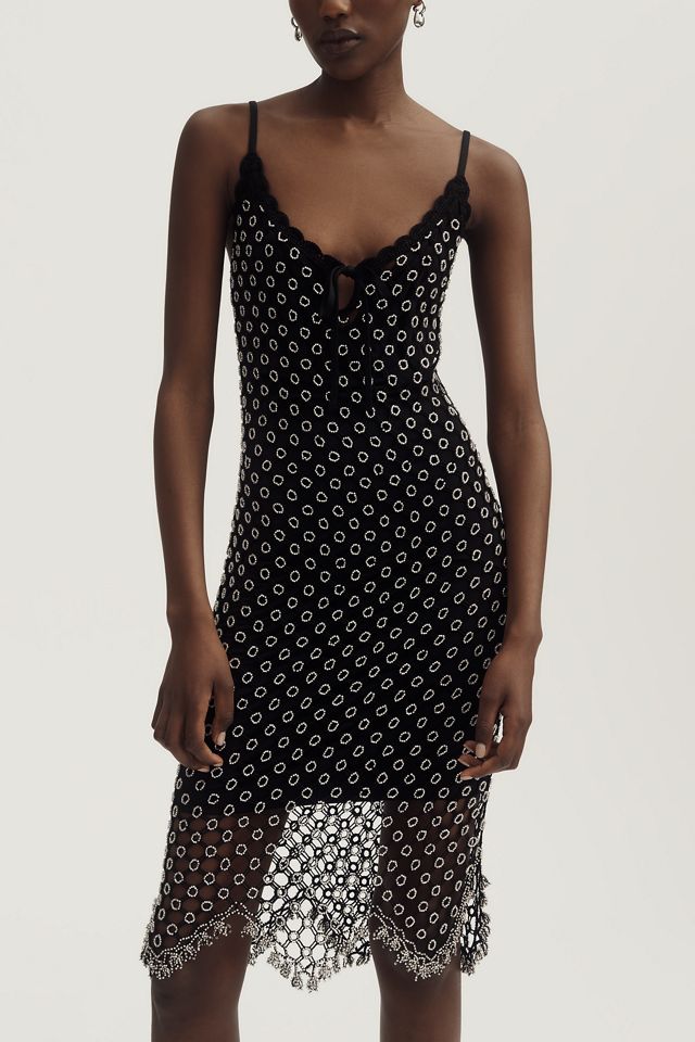 MISHA V-Neck Beaded Mini Dress | Anthropologie
