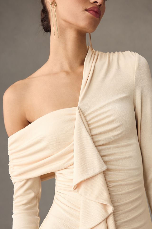 MISHA Long-Sleeve Ruffle-Front Slim Mini Dress #2