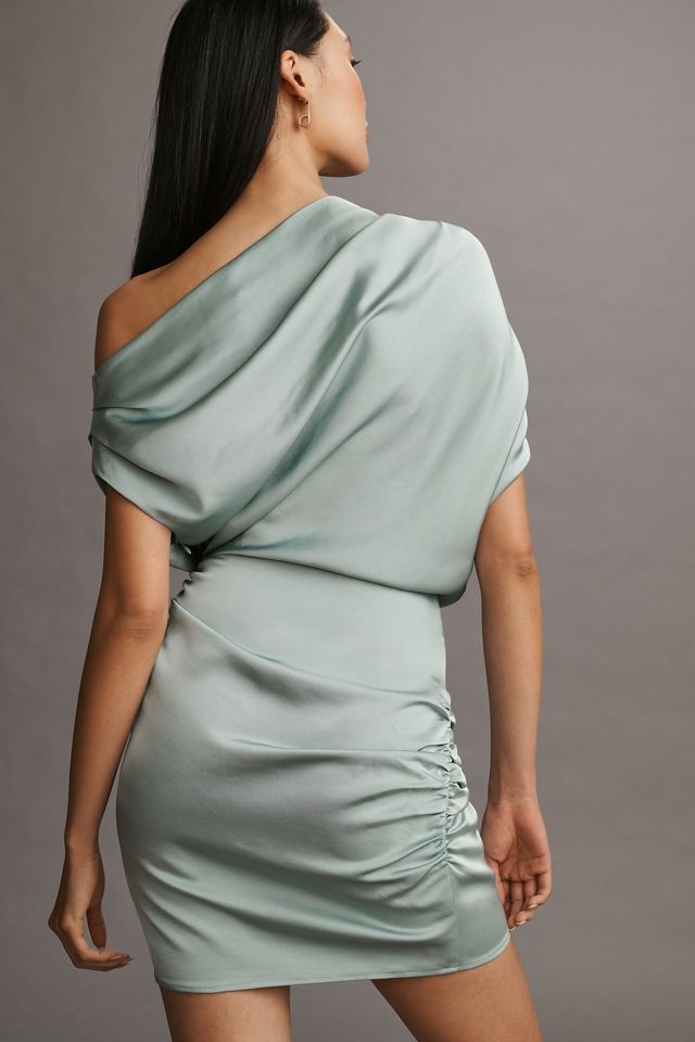 MISHA Off-The-Shoulder Slim Ruched Mini Dress #1