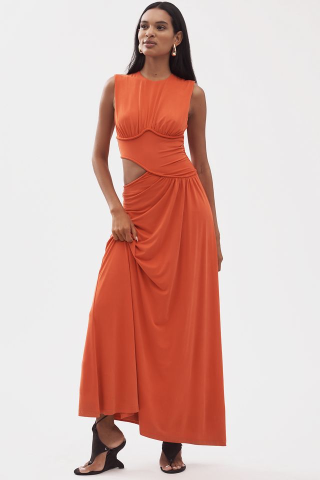 MISHA Sierra Cupro Cutout Maxi Dress #1