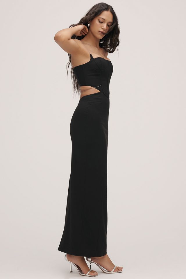 MISHA Cyrus Chain Cutout Suiting Maxi Dress #3