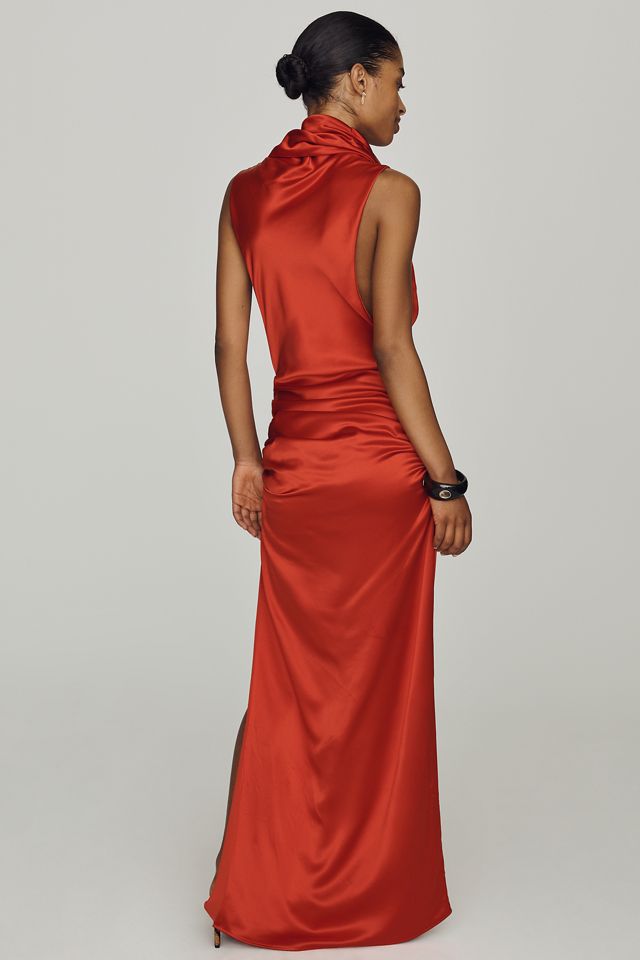 MISHA Cowl-Neck Satin Maxi Dress #2