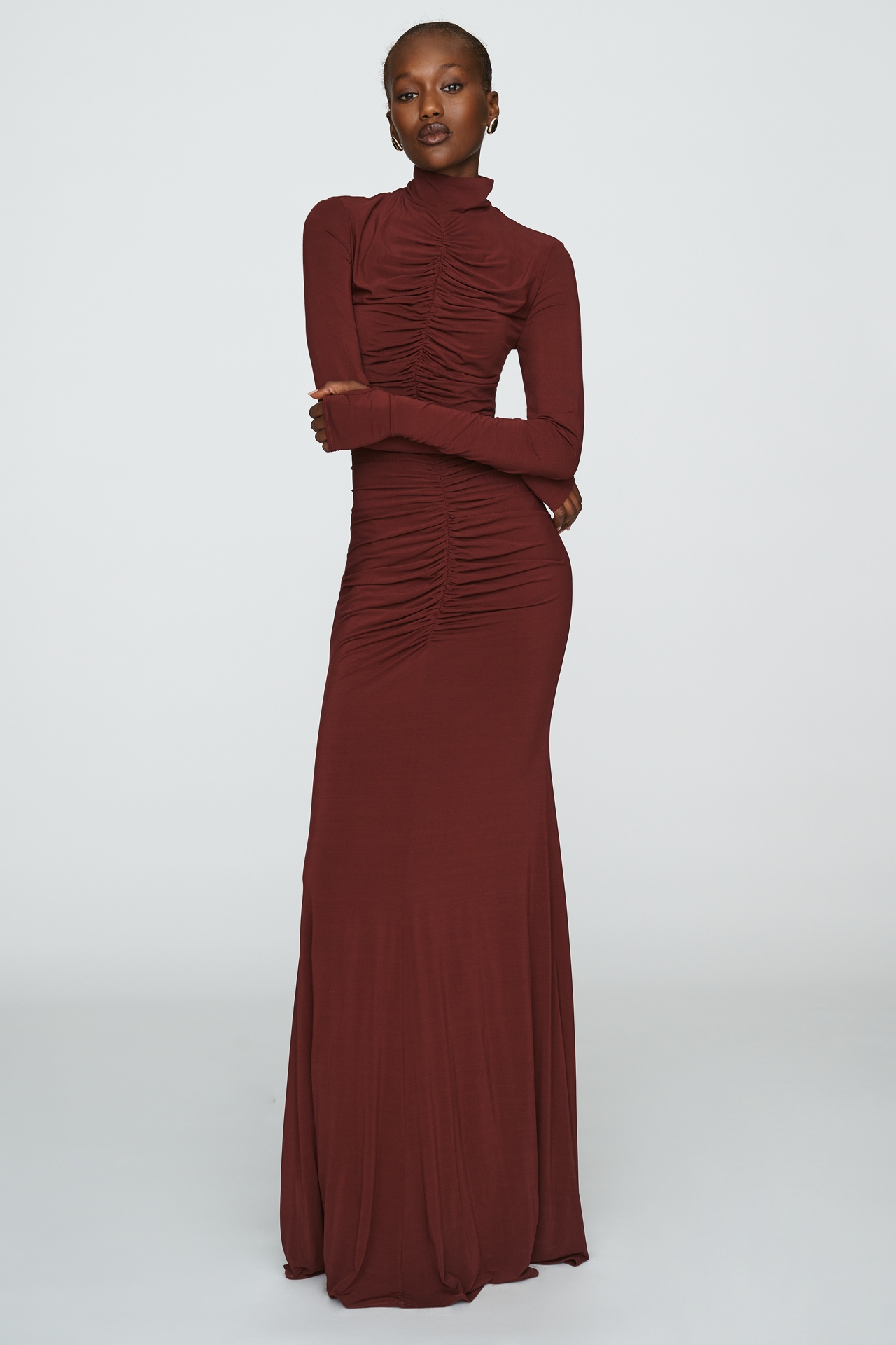 MISHA Ruched Maxi Dress