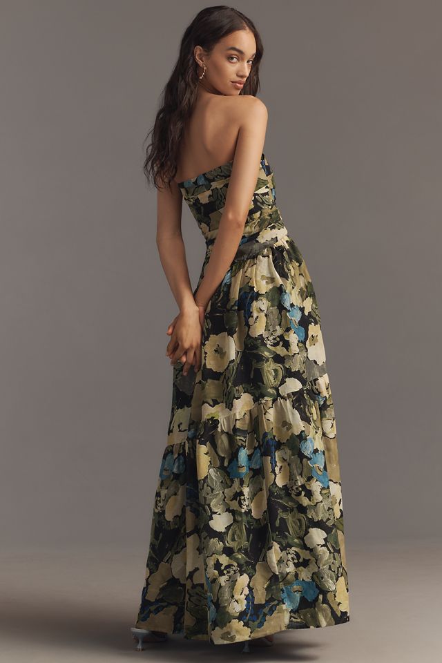 Shona Joy Weyes Strapless Linen Blend Midi Dress #2
