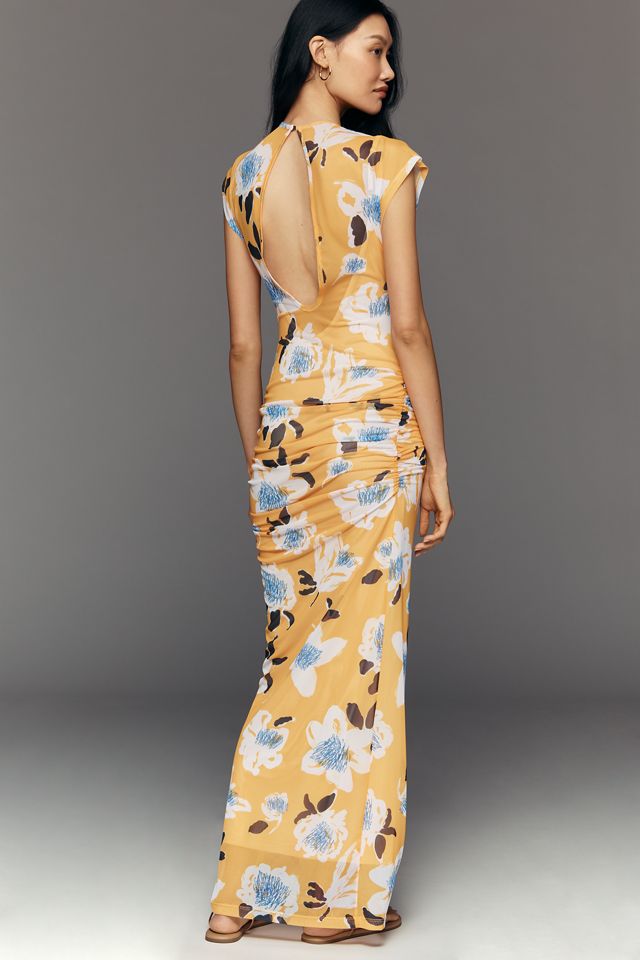 De Loreta Damasco Ruched Maxi Dress #3