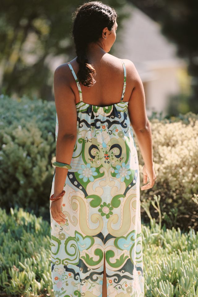 De Loreta Petite Festivo Strapless Printed Flounce Midi Dress #2