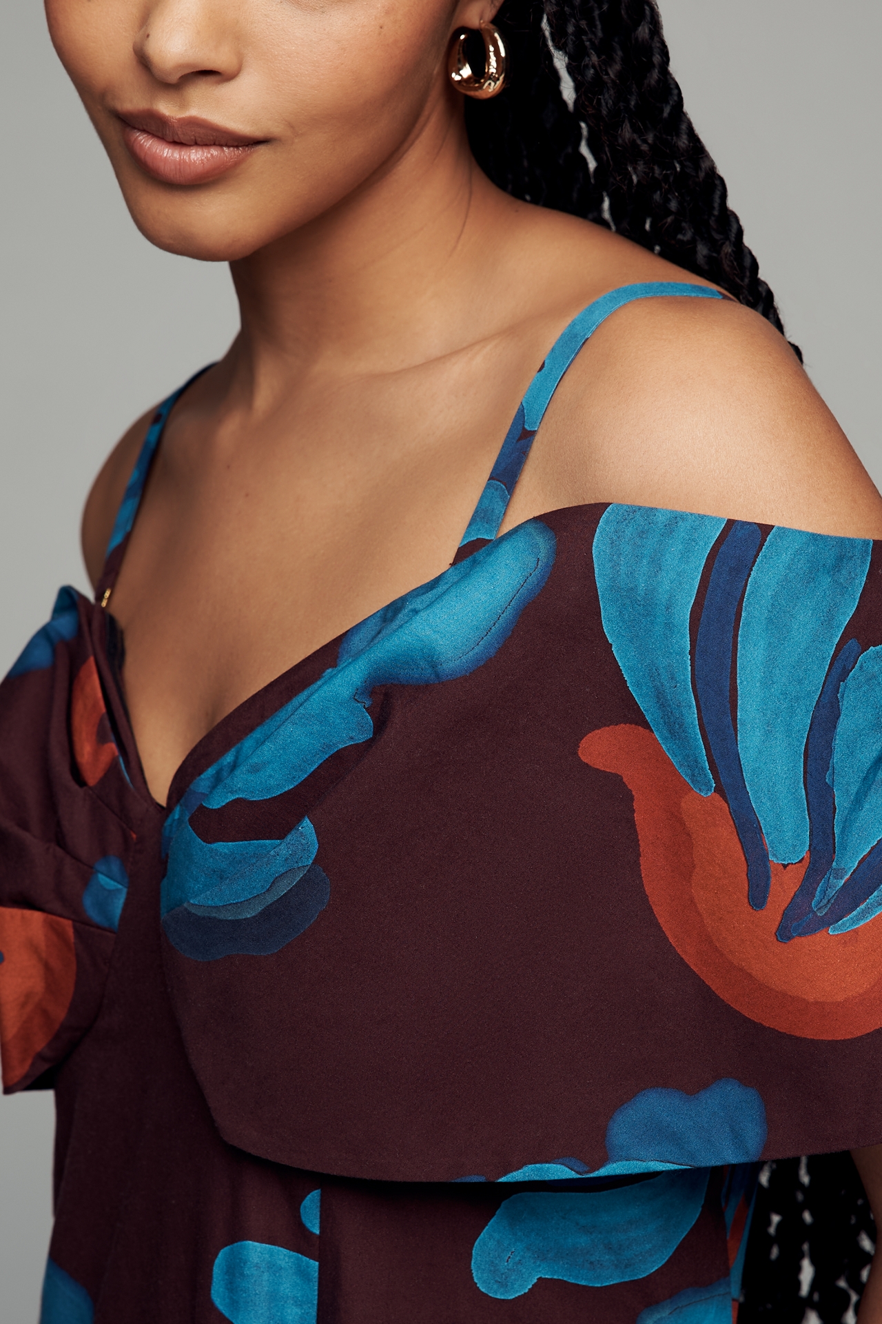 De Loreta Naranjo Off-Shoulder Maxi Dress