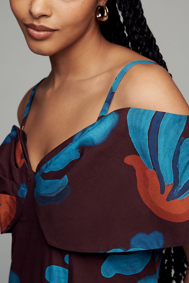 De Loreta Naranjo Off-Shoulder Maxi Dress #6