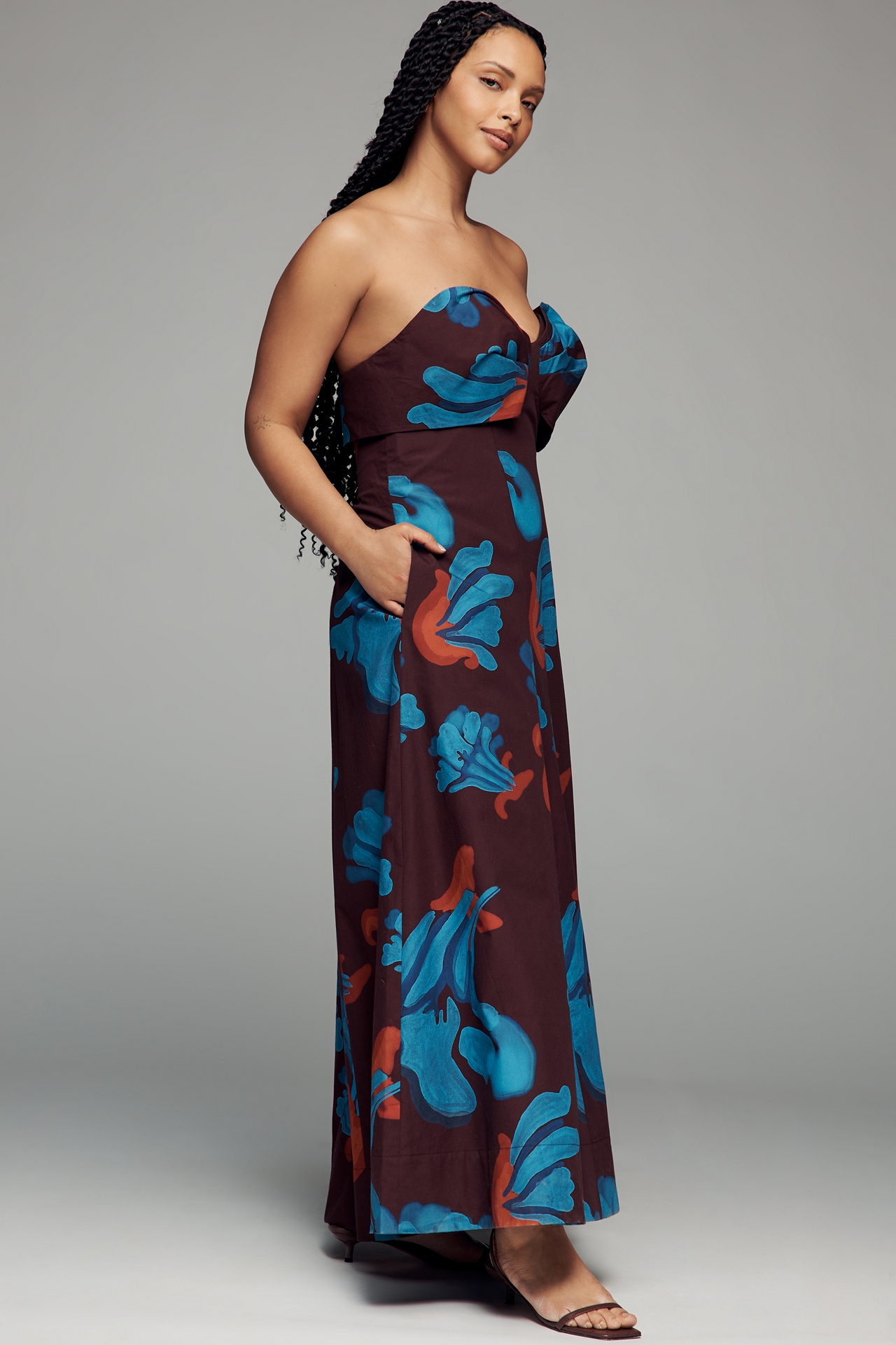 De Loreta Naranjo Off-Shoulder Maxi Dress