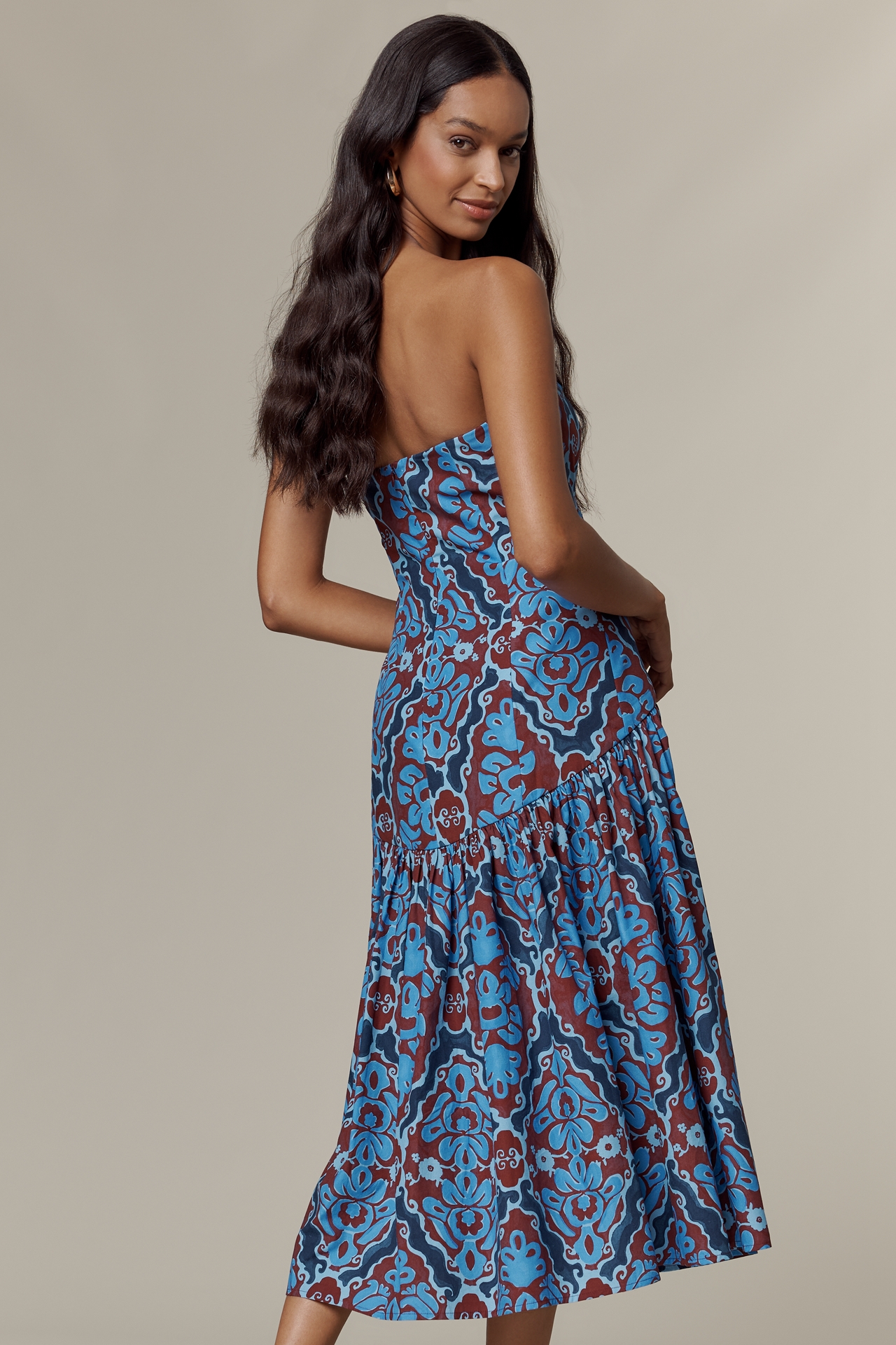 De Loreta Ariel Strapless Midi Dress