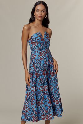 De Loreta Ariel Strapless Midi Dress