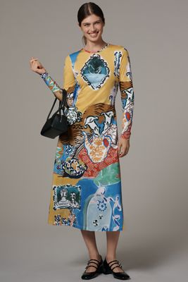 De Loreta Kiara Long-Sleeve Midi Dress