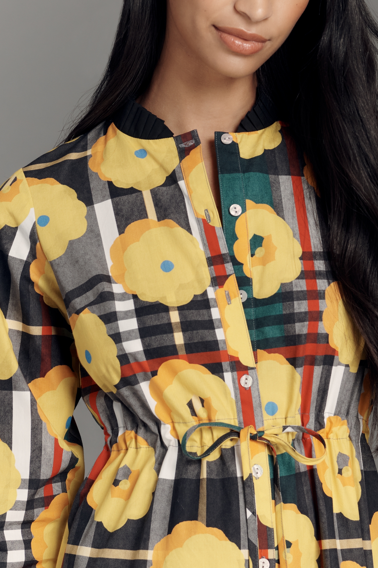 De Loreta Palmera Long-Sleeve Shirt Dress