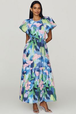 Hutch Zola Short-Sleeve Ruffle Wrap Midi Dress | Anthropologie