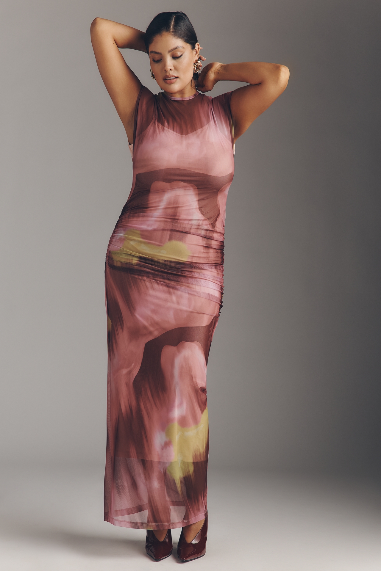 De Loreta Melodi Mesh Maxi Dress