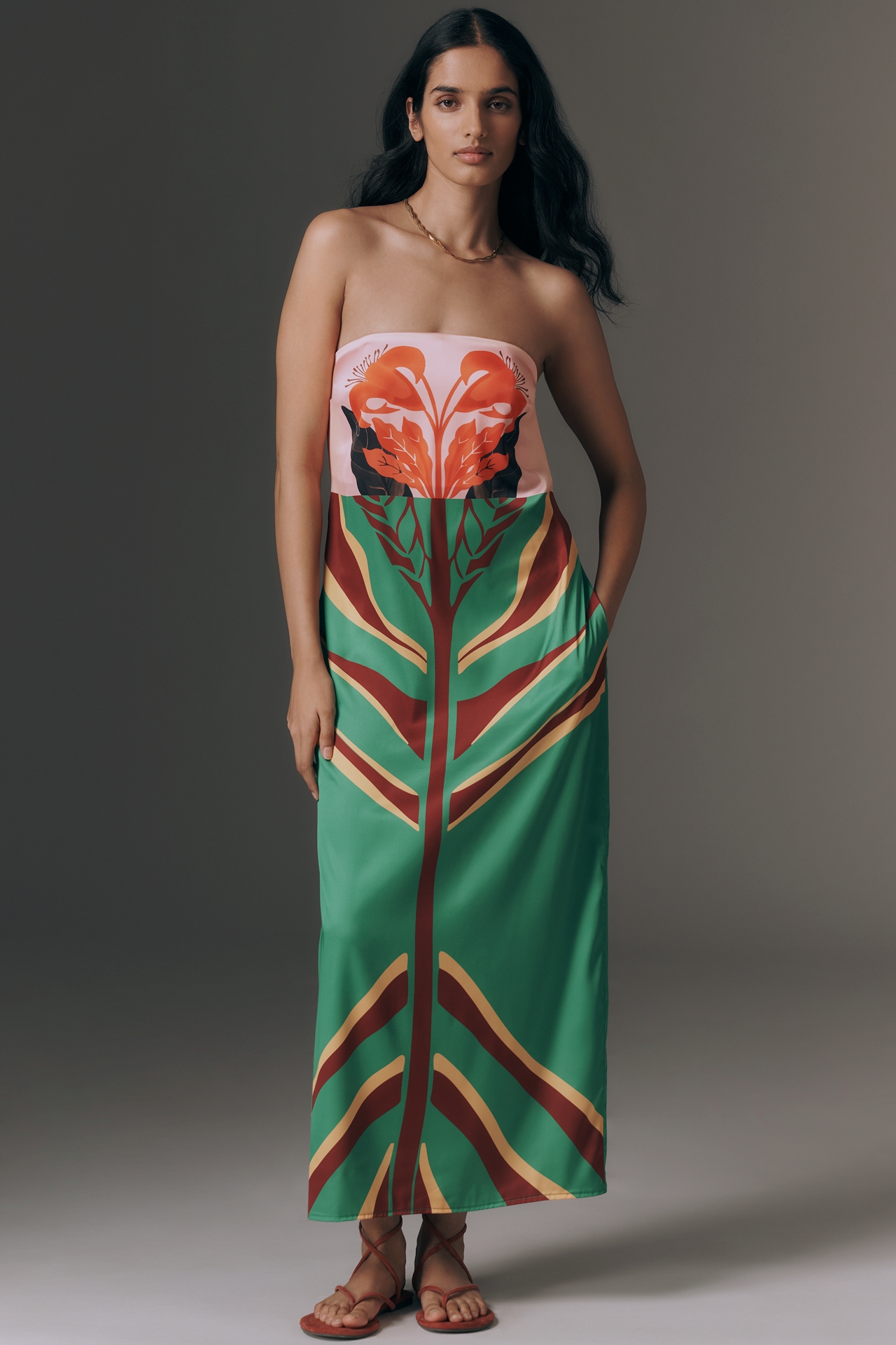 De Loreta Cotton Aloe Midi Dress