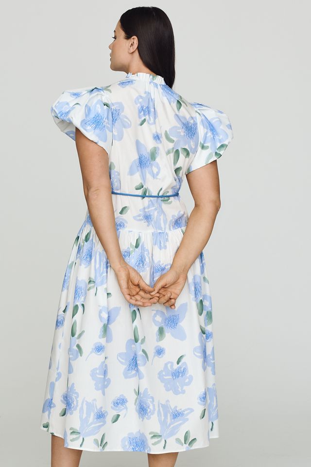 De Loreta Gabo Cotton Puff-Sleeve Midi Dress #5