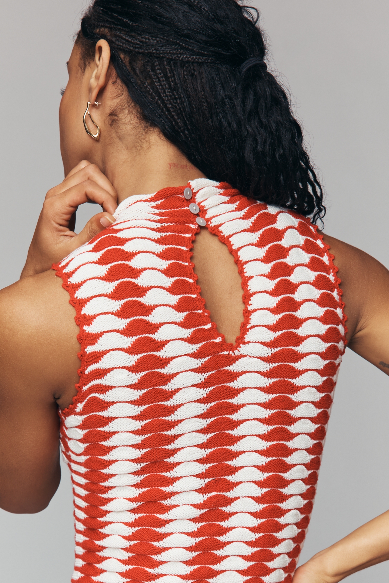 De Loreta Petite Cotton Montebell Midi Dress