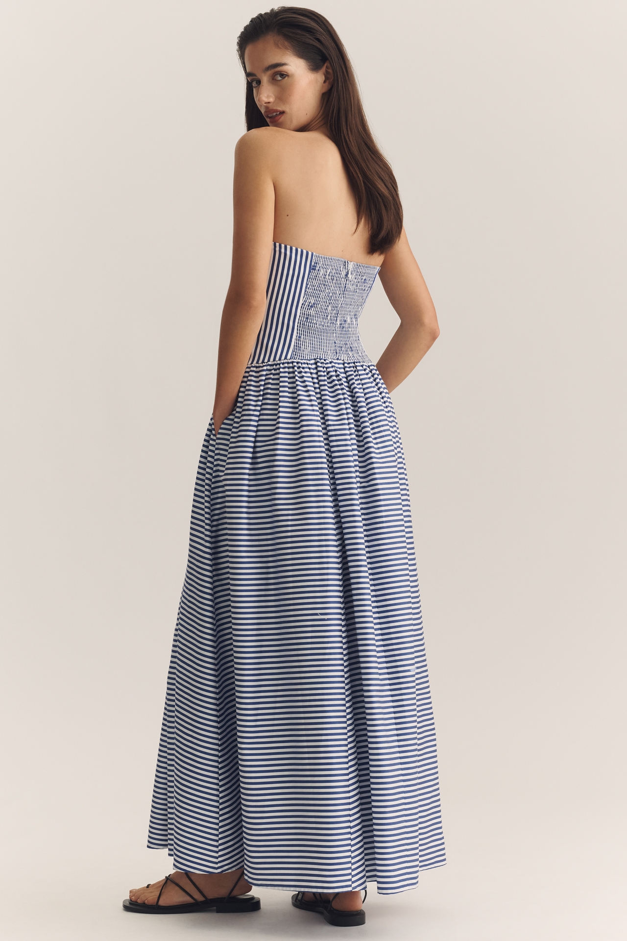 De Loreta Gondrina Cotton Strapless Midi Dress