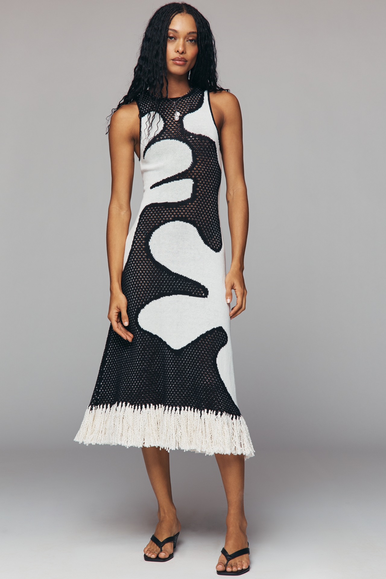 De Loreta Petite Gardenia Cotton Midi Dress