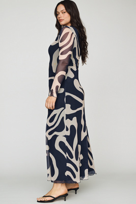 De Loreta Myanmar Midi Dress In Blue