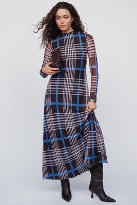 De Loreta Myanmar Midi Dress In Grey