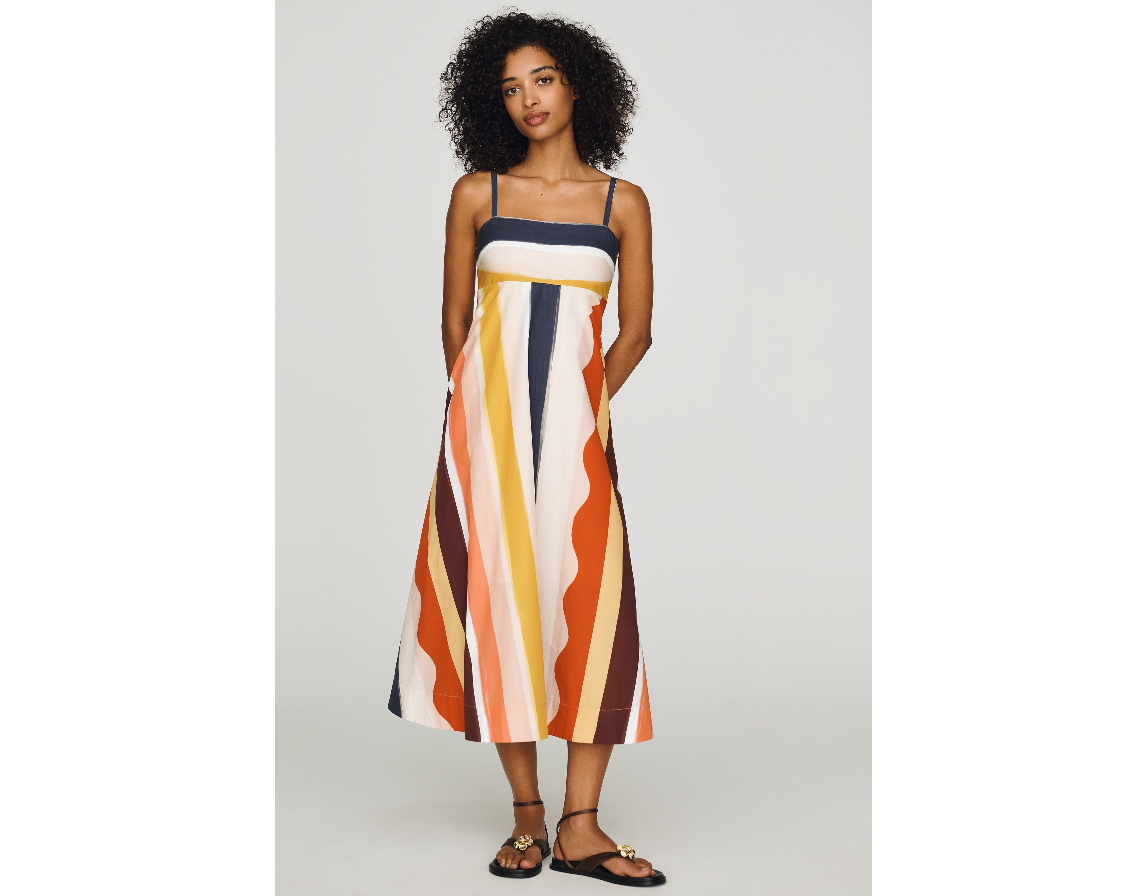 De Loreta 100% Cotton Stripe Mini Dress