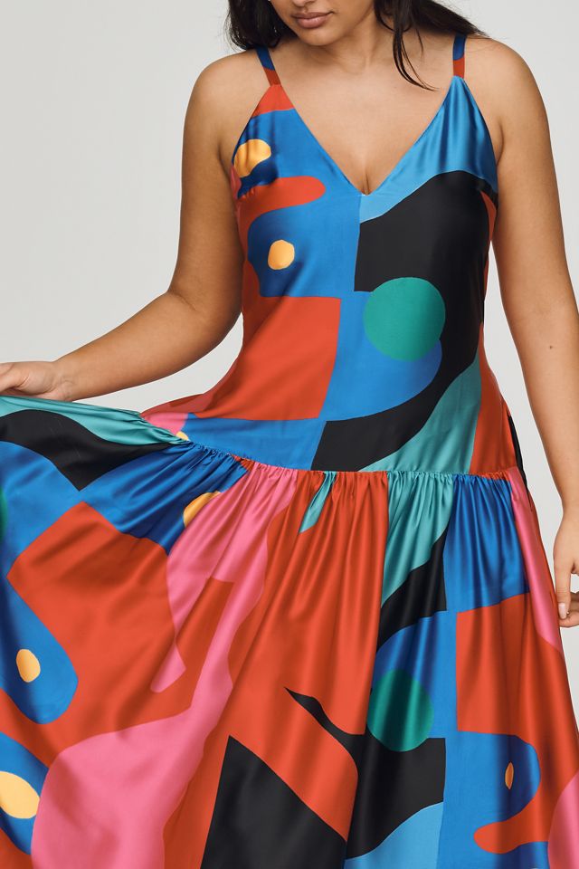 De Loreta Paca Cotton Plus Drop Waist Midi Dress #5