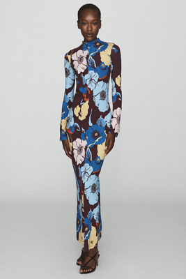 De Loreta Mandy 100% Cotton Maxi Dress In Blue